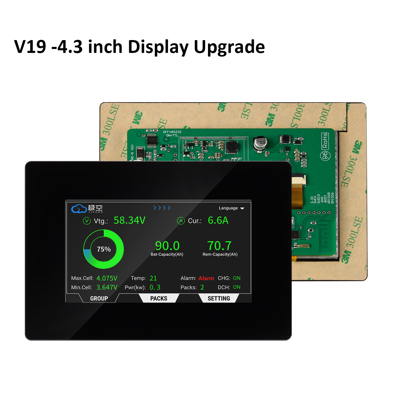 Smart Bms - JIKONG 4.3 inch V19 Smart Touch
