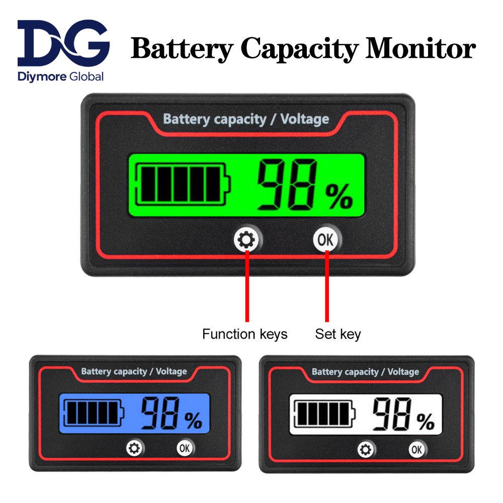 Battery Monitor Coulometer - Car Battery Charge Level Indicator 12V