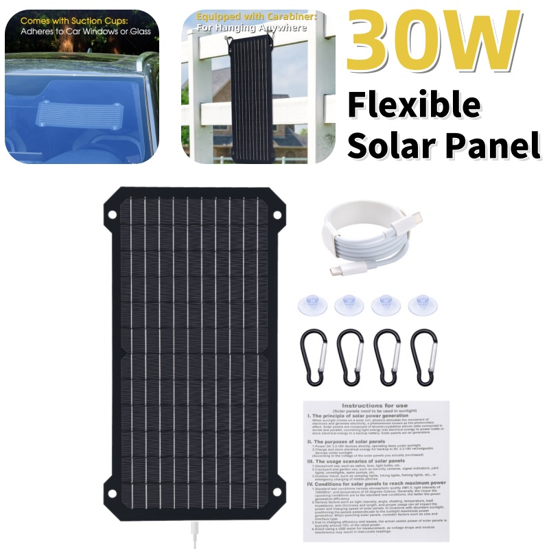 Jinko Solar Panel Cheetah - 30W Flexible Monocrystalline Solar Charging Panel